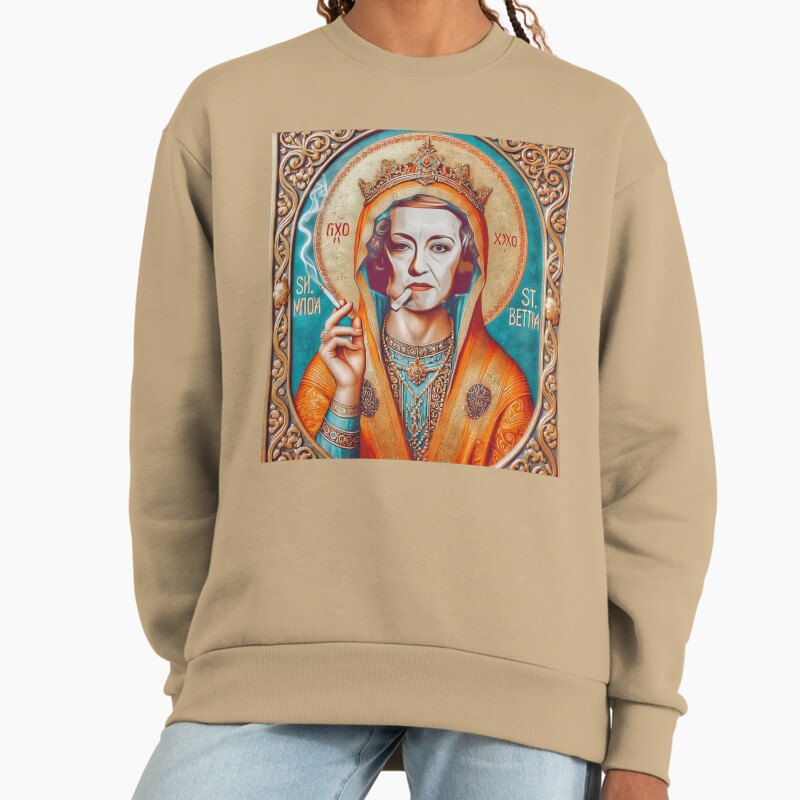 St. Bette Davis Ppp Culture Saint Unisex Sweater Crewneck Pullover Casual Streetwear Graphic Print 2