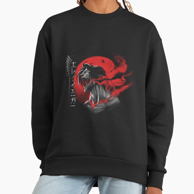Eren Unisex Sweater Crewneck Pullover Casual Streetwear Graphic Print 2