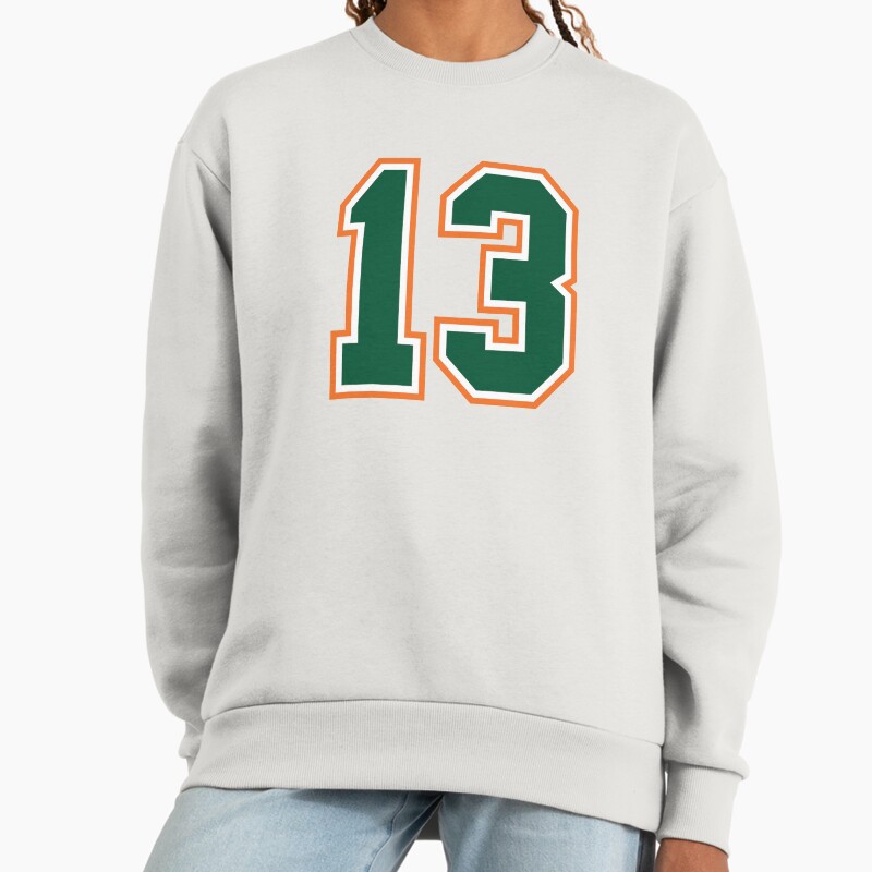 13 Jersey Number Number Thirteen Straight From Miami Unisex Sweater Crewneck Pullover Casual Streetwear Graphic Print 2