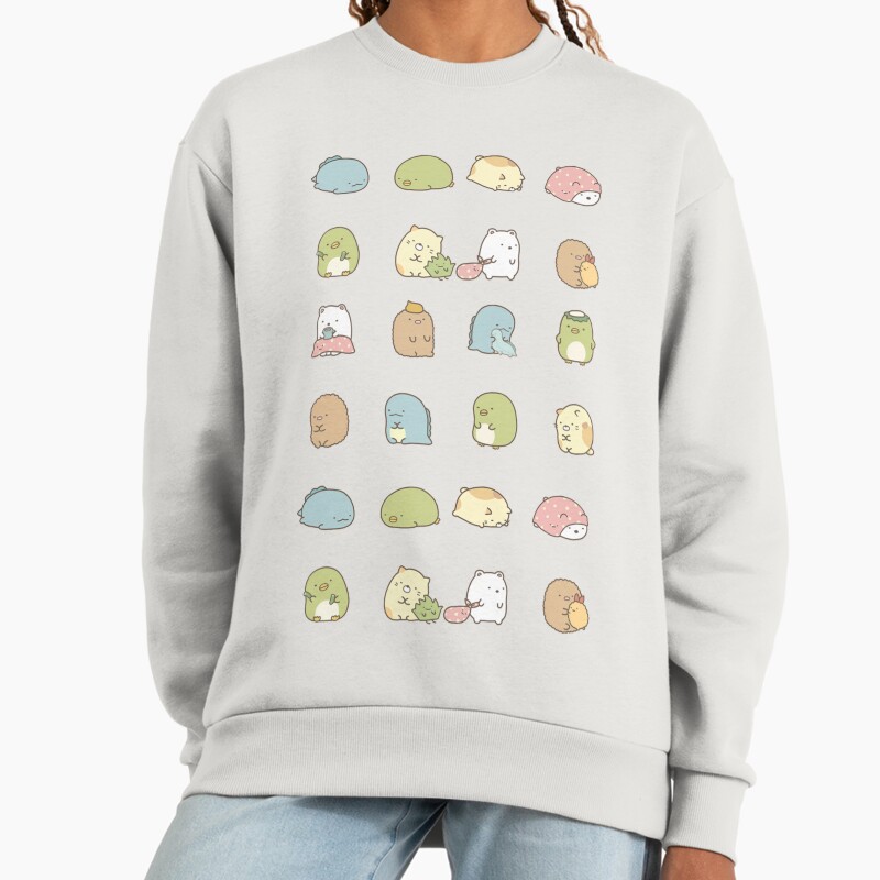 Sumikko Gurashi Pattern Unisex Sweater Crewneck Pullover Casual Streetwear Graphic Print 2