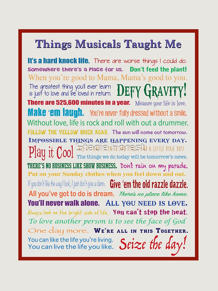 Things Musicals Taught Me Unisex Sweater Crewneck Pullover Casual Streetwear Graphic Print 3