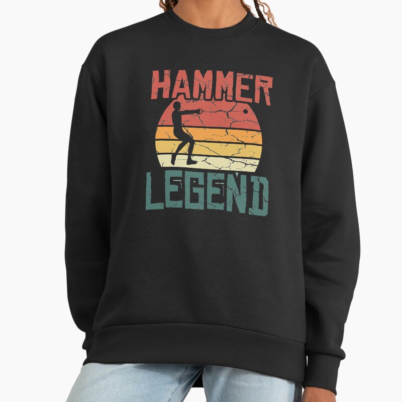 Vintage Retro Distressed Hammer Thrower Legend T Shirt Unisex Sweater Crewneck Pullover Casual Streetwear Graphic Print 2