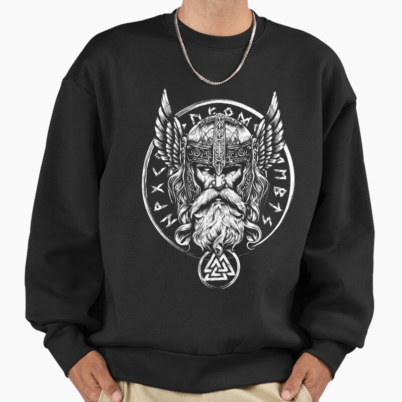 God Of War And Wisdom Unisex Sweater Crewneck Pullover Casual Streetwear Graphic Print