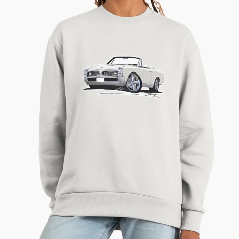 Pontiac Gto (1967) Convertible White Unisex Sweater Crewneck Pullover Casual Streetwear Graphic Print 2