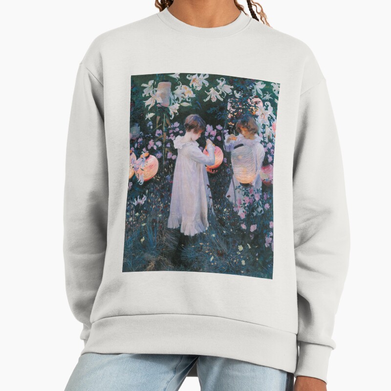 John Singer Sargent - Carnation, Lily, Lily, Rose Unisex Sweater Crewneck Pullover Casual Streetwear Graphic Print 2