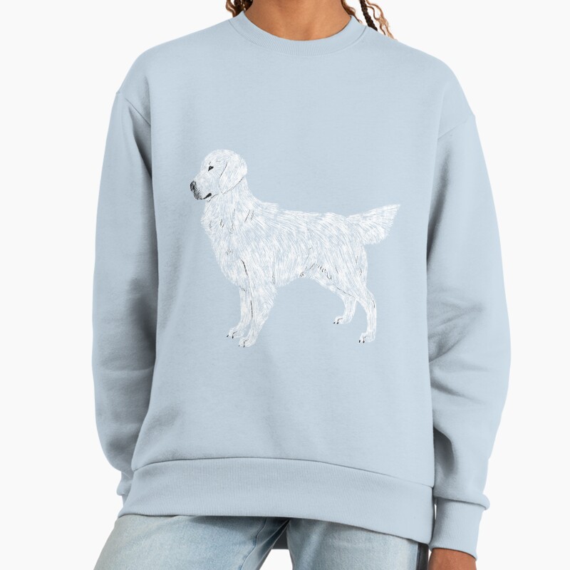 I Love My English Cream Golden Retriever Unisex Sweater Crewneck Pullover Casual Streetwear Graphic Print 2