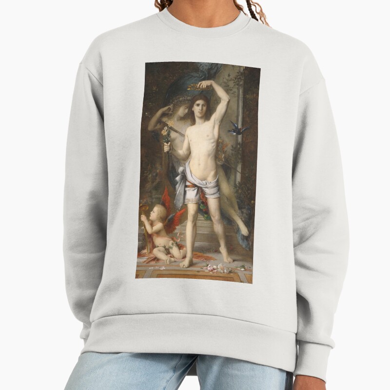 The Young Man And Death Gustave Moreau Mythology Unisex Sweater Crewneck Pullover Casual Streetwear Graphic Print 2