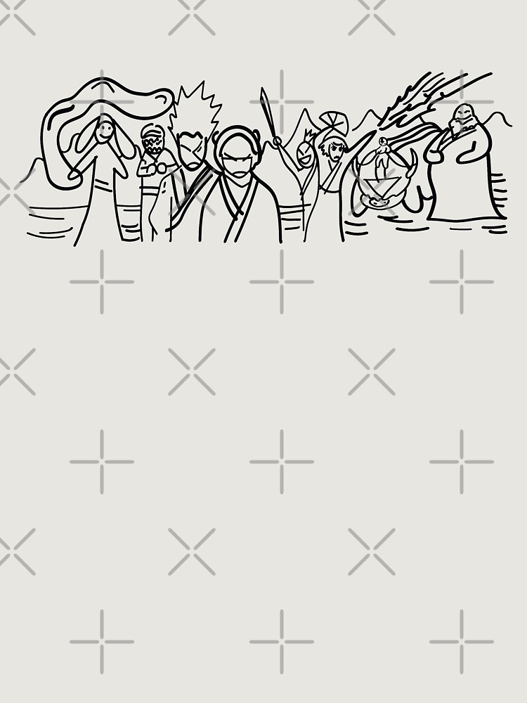Sokka'S Finale Drawing Of The Avatar Gang Unisex Sweater Crewneck Pullover Casual Streetwear Graphic Print 3