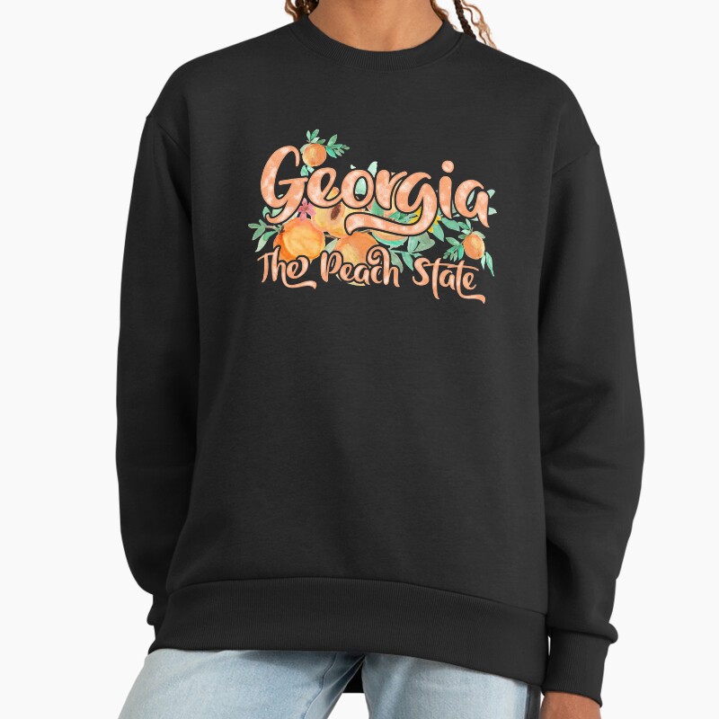 Georgia The Peach State Unisex Sweater Crewneck Pullover Casual Streetwear Graphic Print 2