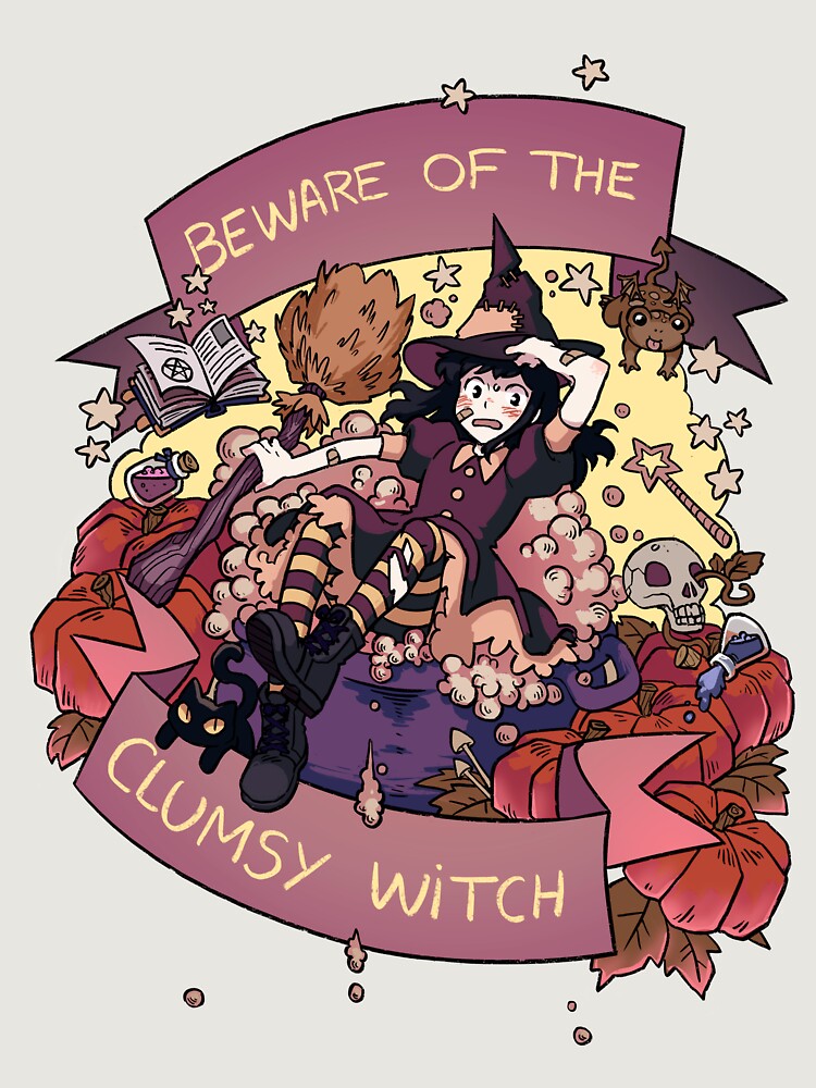 Beware Of The Clumsy Witch Unisex Sweater Crewneck Pullover Casual Streetwear Graphic Print 3