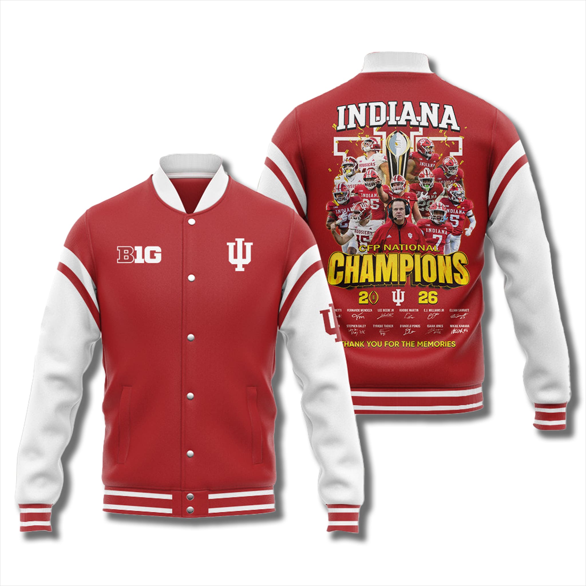 IU Football National Championship Baseball Jacket - Image 2