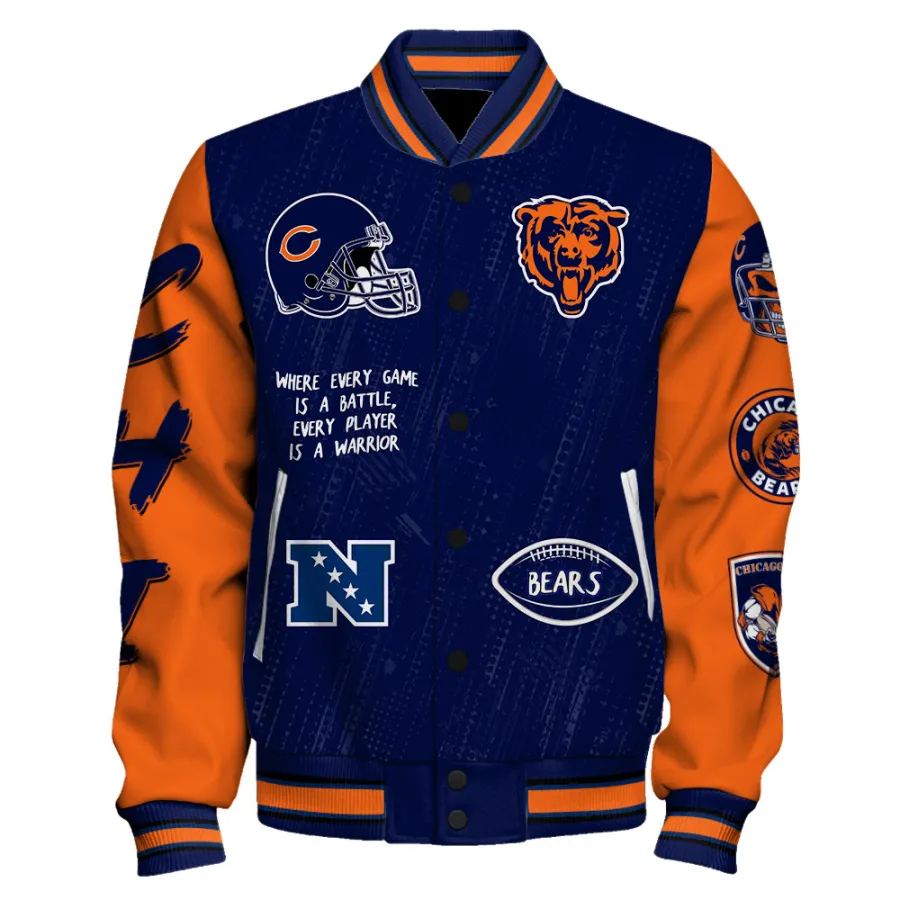 Chicago Bears Athletic Legacy Baseball Jacket - Image 2