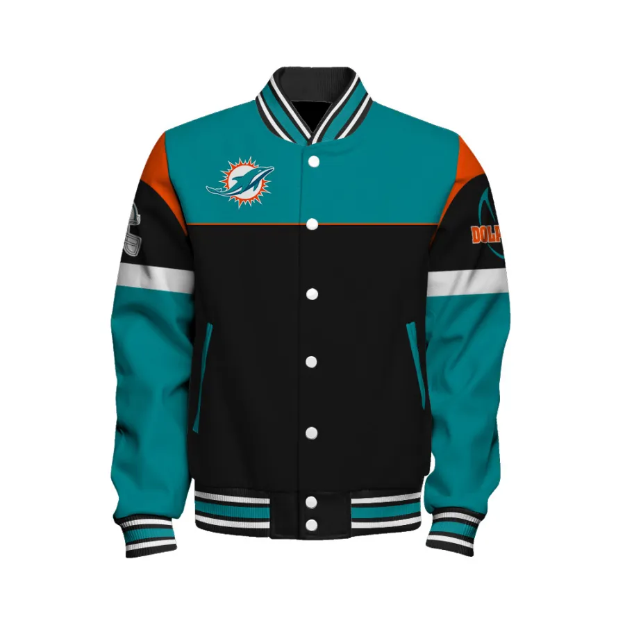 Miami Dolphins Team Spirit Varsity Jacket - Image 2