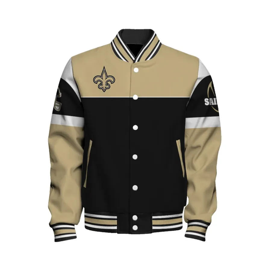 New Orleans Saints Team Spirit Varsity Jacket - Image 2