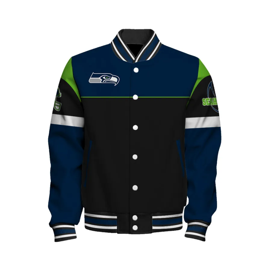 Seattle Seahawks Team Spirit Varsity Jacket - Image 2