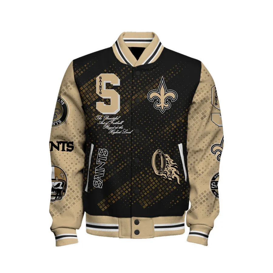 New Orleans Saints National Football Conference Varsity Jacket For Team Sport Fan - Image 2