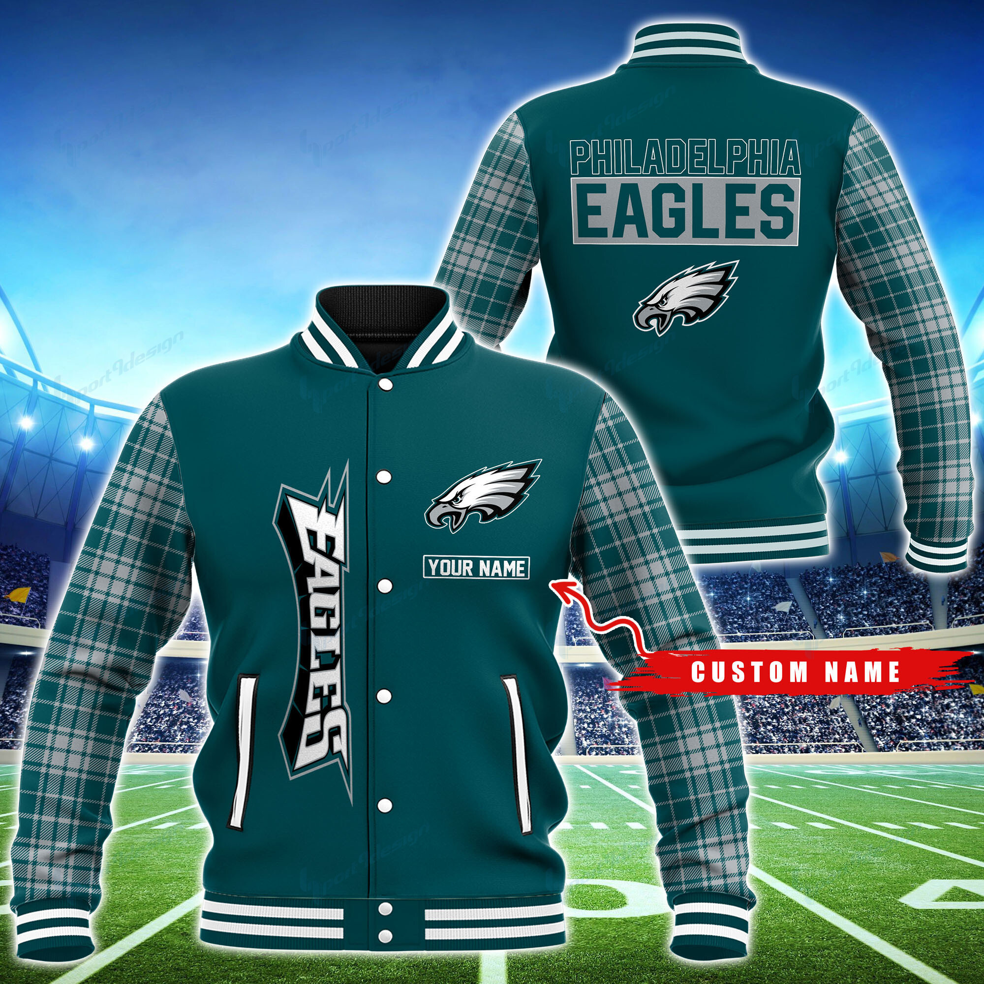 Philadelphia Eagles Personalized Baseball Jacket For Sport Fans - Image 2