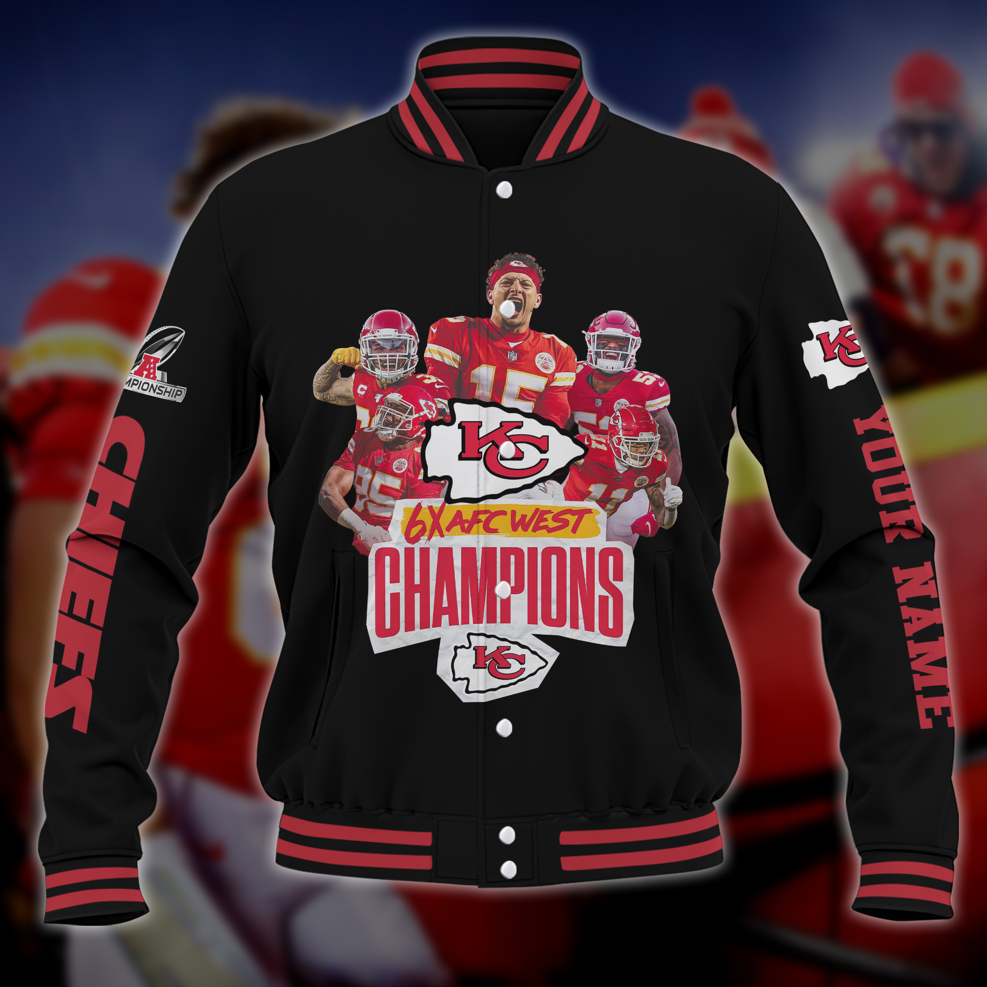 Kansas City Chiefs Champions Baseball Jacket For Football Fan - Image 2