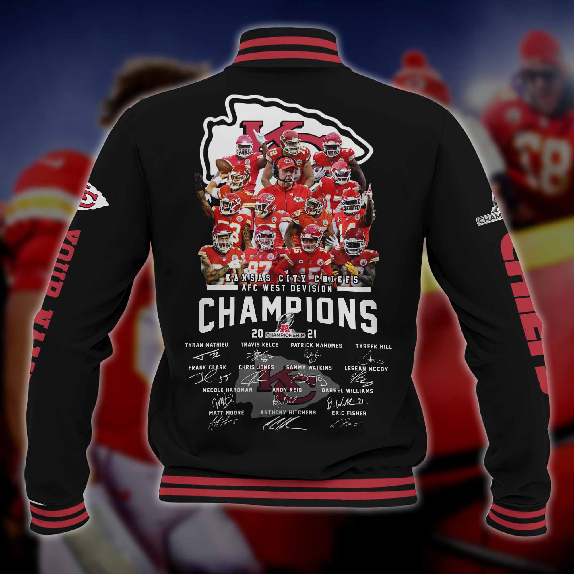 Kansas City Chiefs Champions Baseball Jacket For Football Fan - Image 3