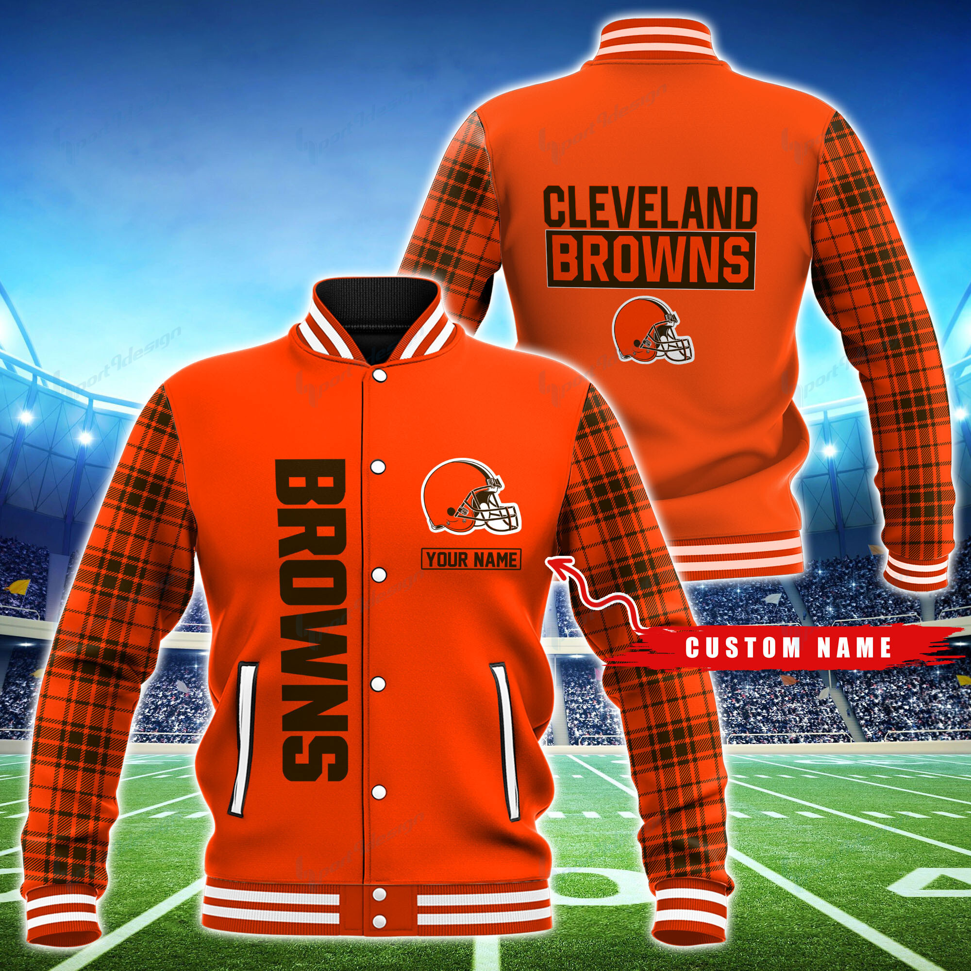 Cleveland Browns Personalized Baseball Jacket Best Collection For Sport Fan - Image 2