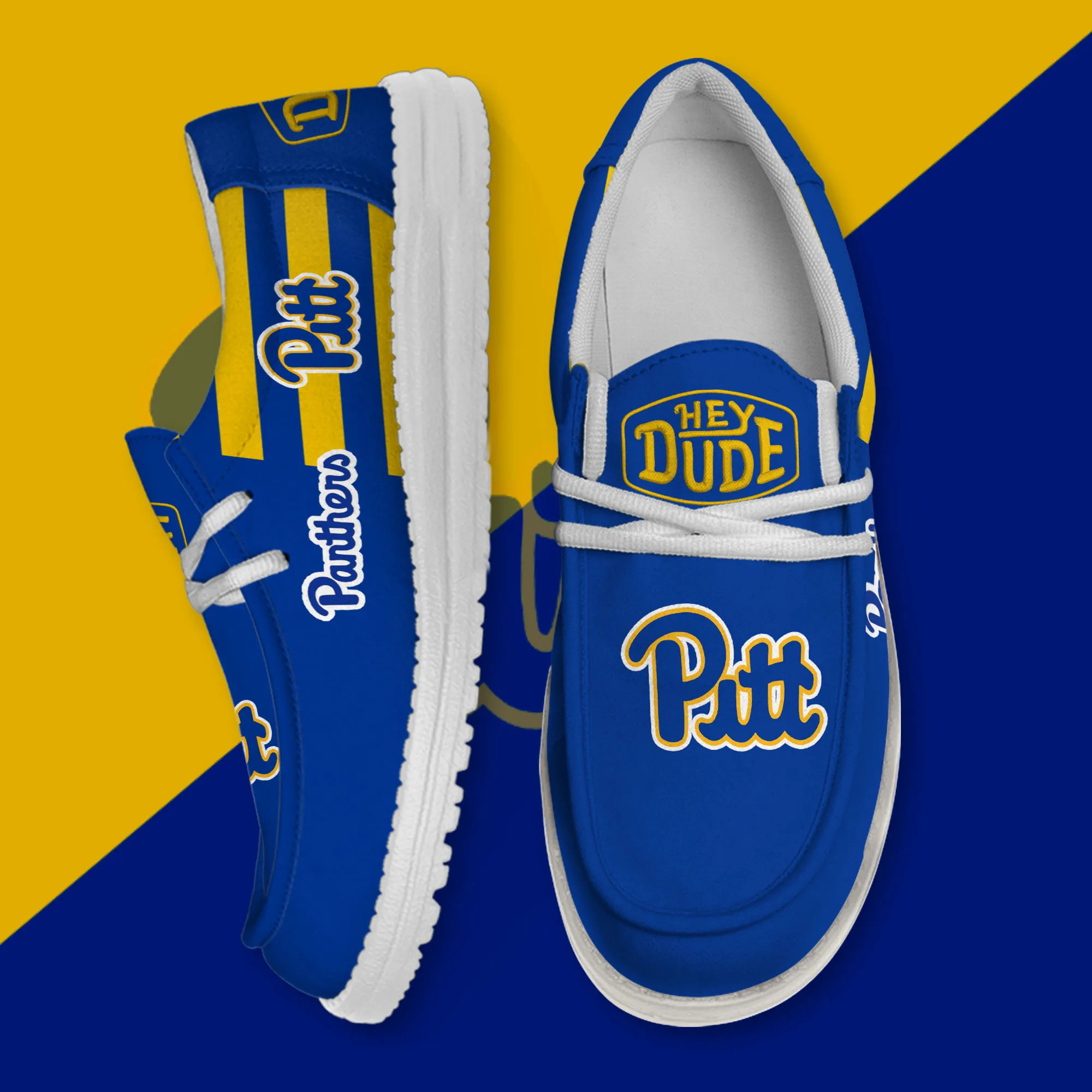 Pittsburgh Panthers 3D Print Dude Shoes Dude Footwear For Men Women