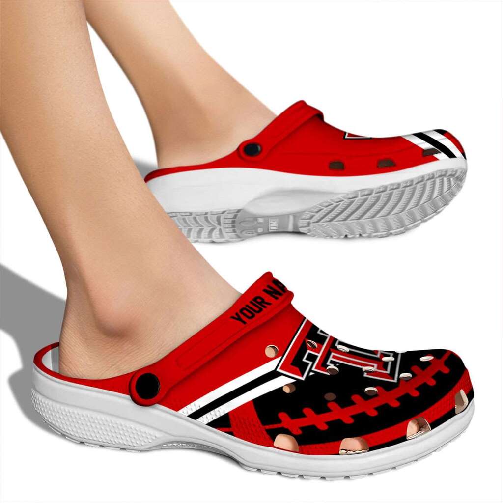 Custom Texas Tech Red Raiders Football Motif Crocs Shoes For Men And Women - Image 2
