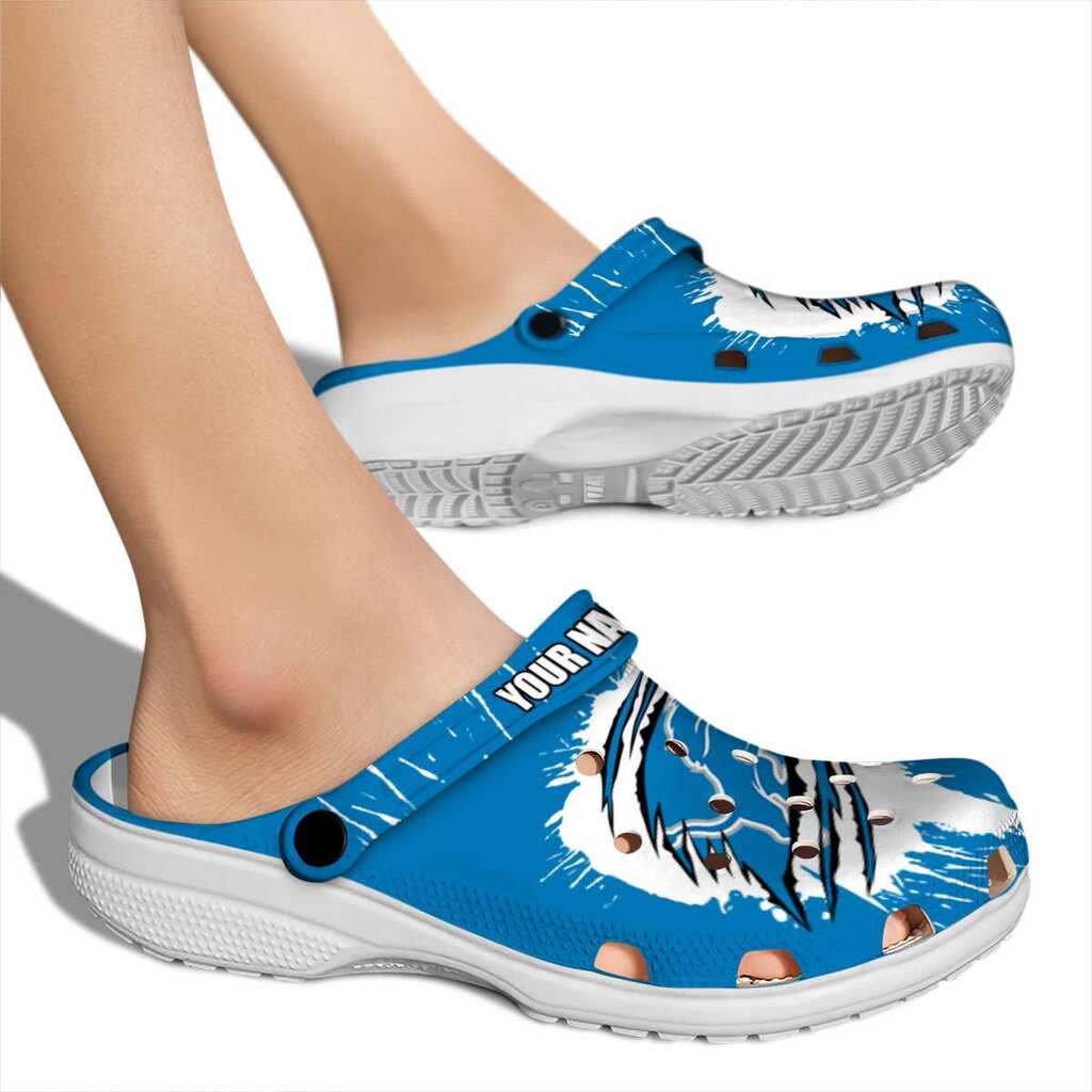 Customized Detroit Lions Splash Motif Background Crocs Shoes For Men And Women - Image 2