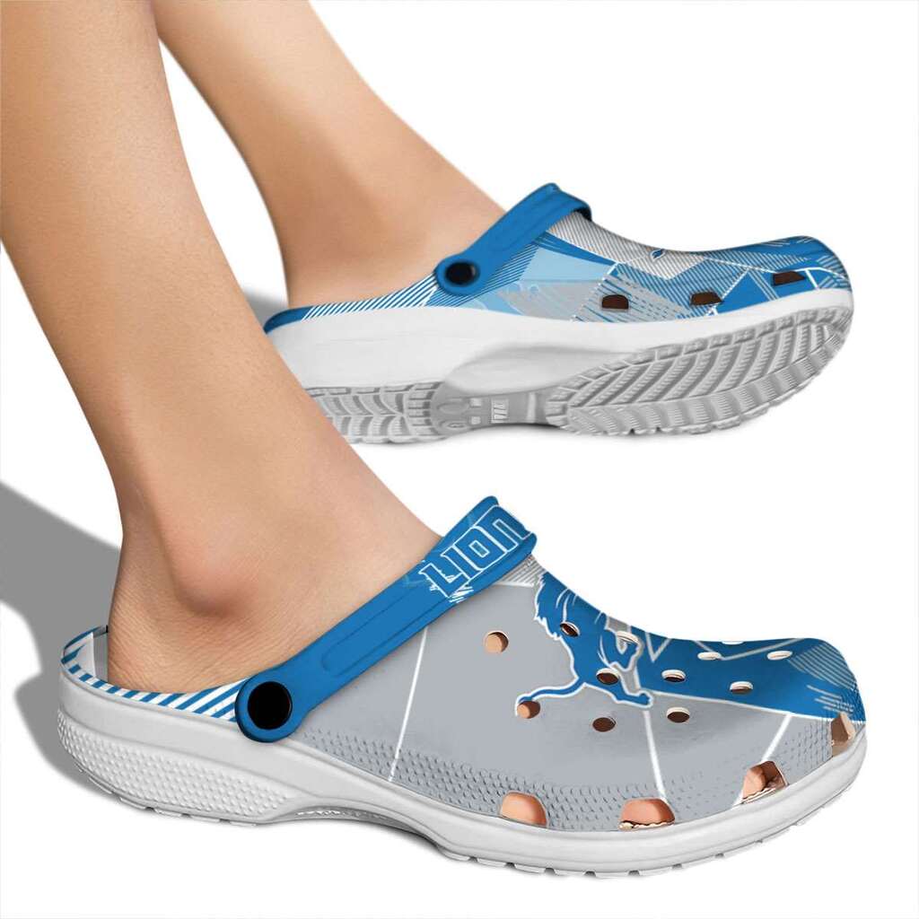 Detroit Lions Geometric Background Crocs Shoes For Men And Women - Image 2