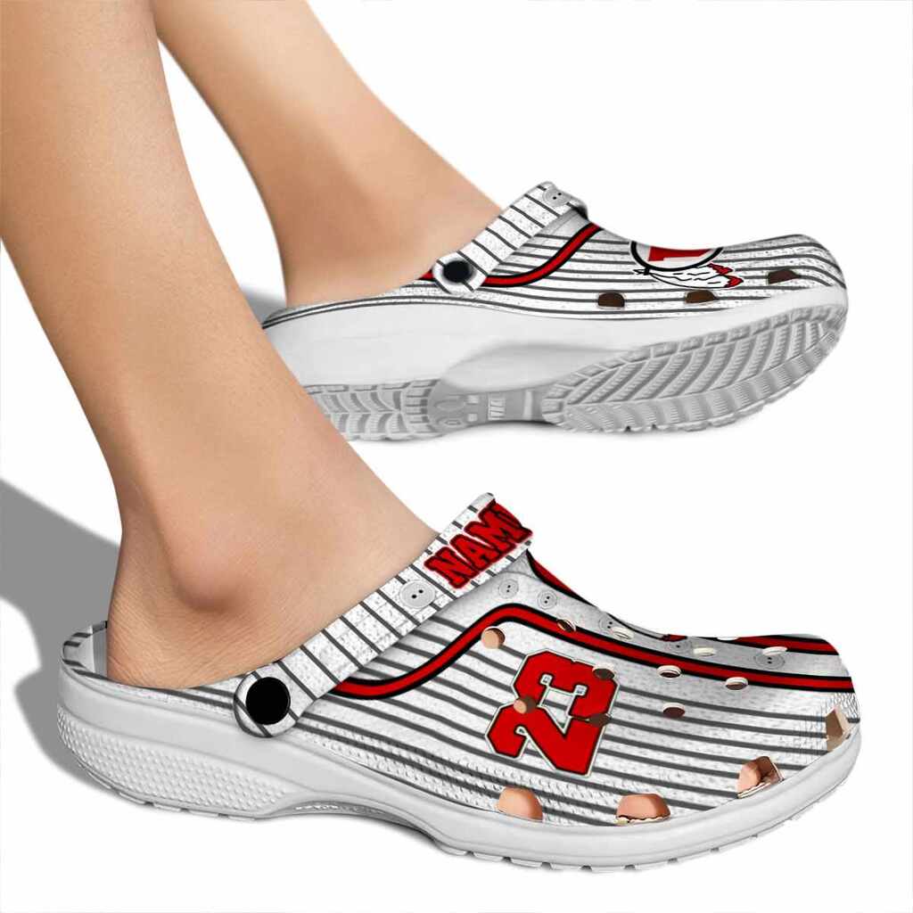 Customized Utah Utes Pinstripe Pattern Crocs Shoes For Men And Women - Image 2