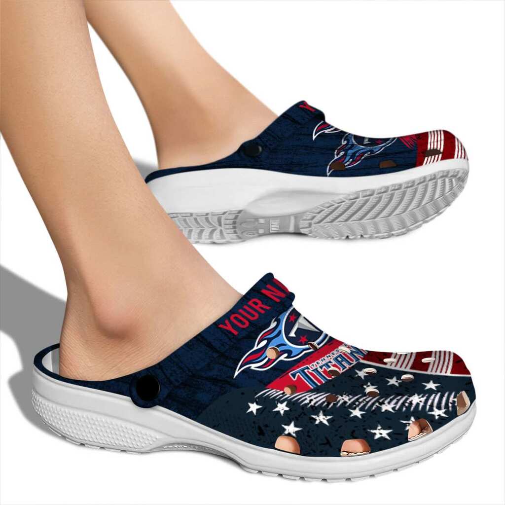 Custom Tennessee Titans Star-Spangled Side Pattern Crocs Shoes For Men And Women - Image 2