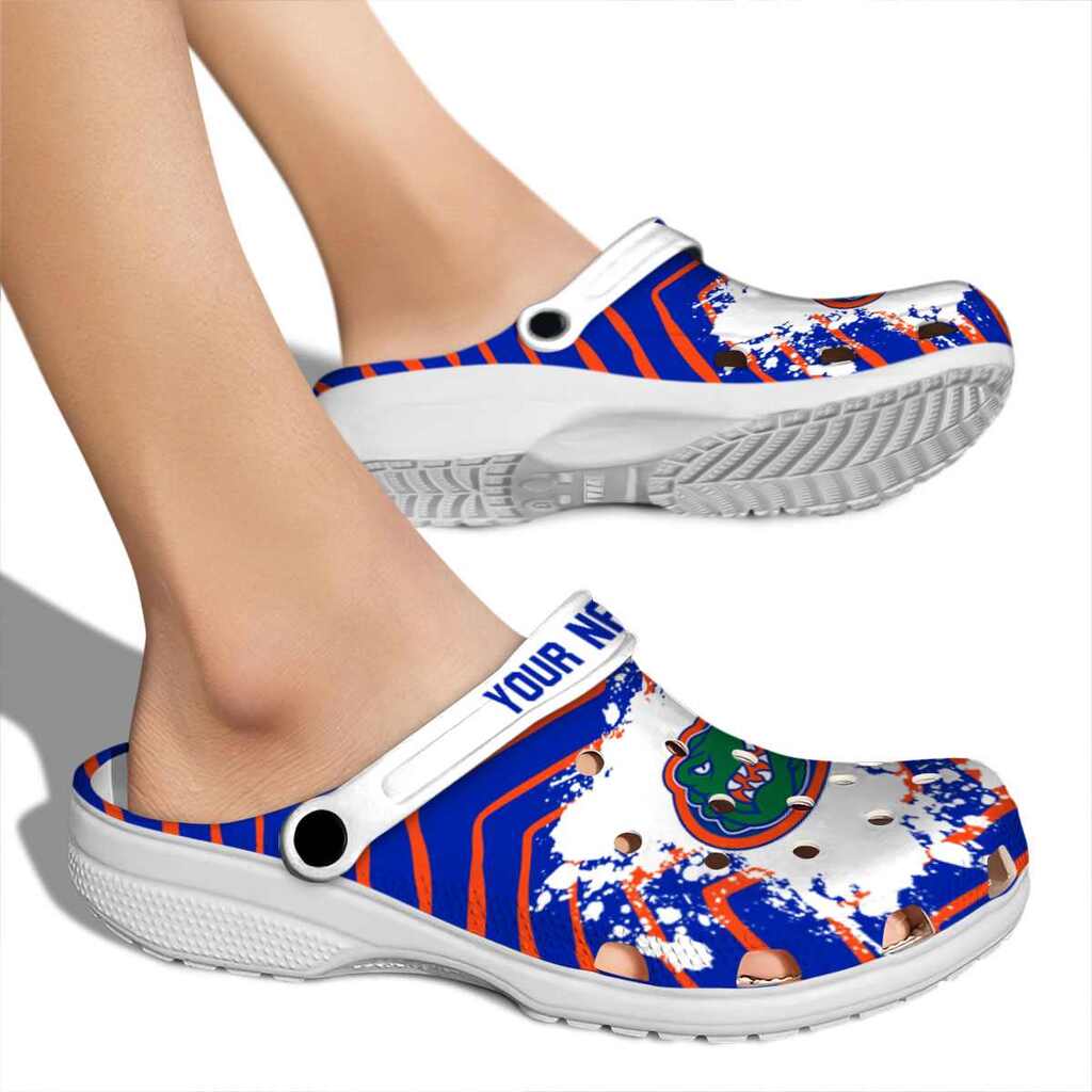 Personalized Florida Gators Zigzag Paint Burst Crocs Shoes For Men And Women - Image 2