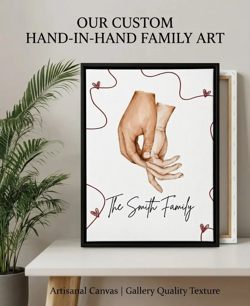 Custom Watercolor Family Portrait Canvas