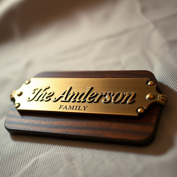 Engraved Wood & Metal Family Nameplates