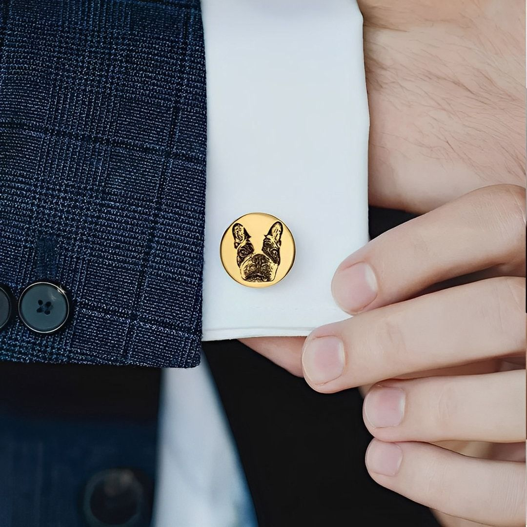 Custom Dog Silhouette Cufflinks