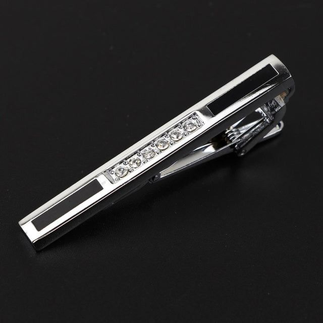 Diamond-Accented Tie Clip