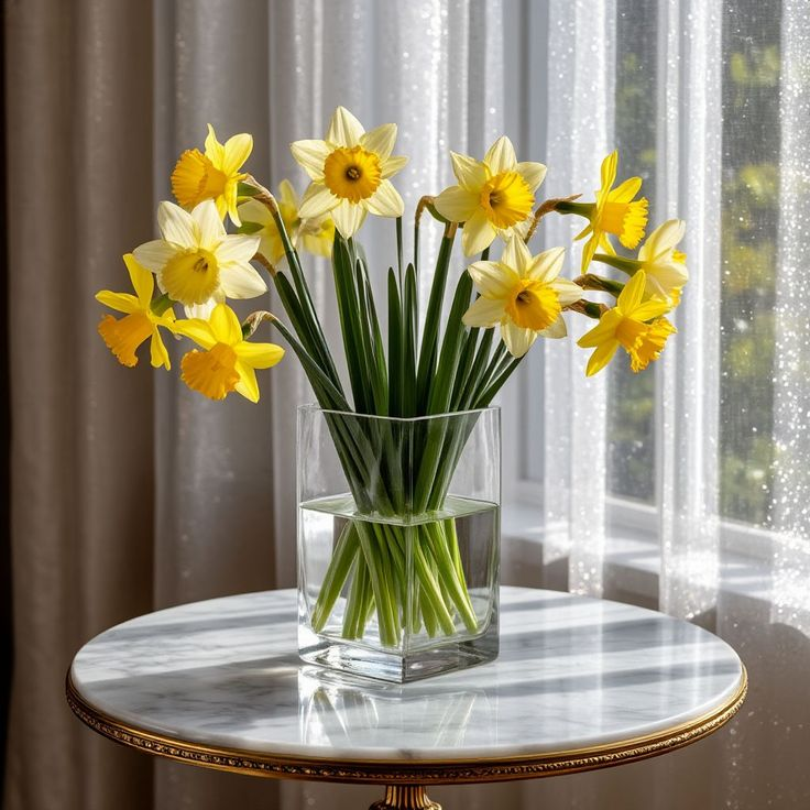 A Fresh Bouquet of 10 Spring Daffodils