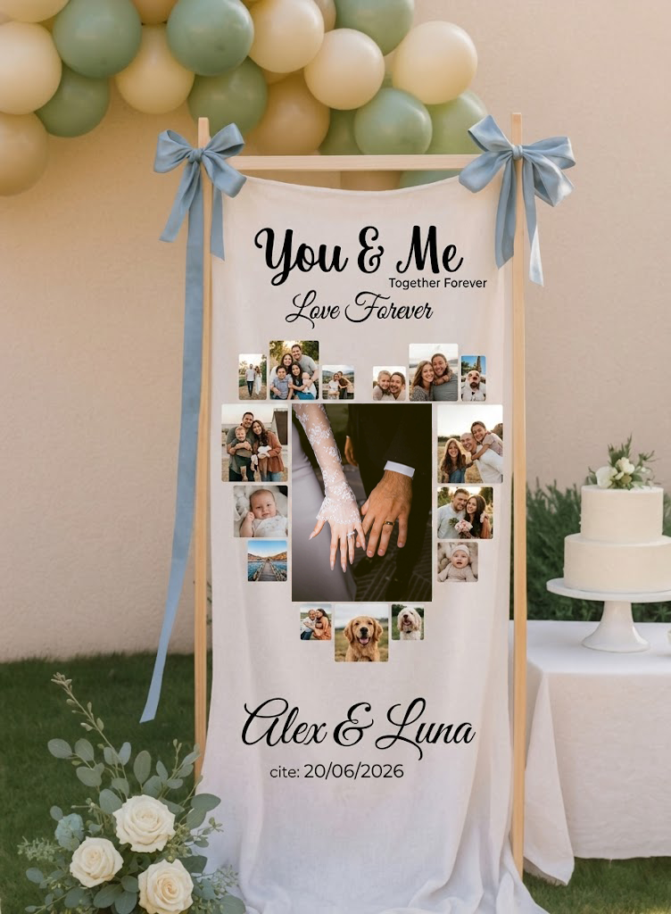 Personalized Wedding Photo Heart Poster