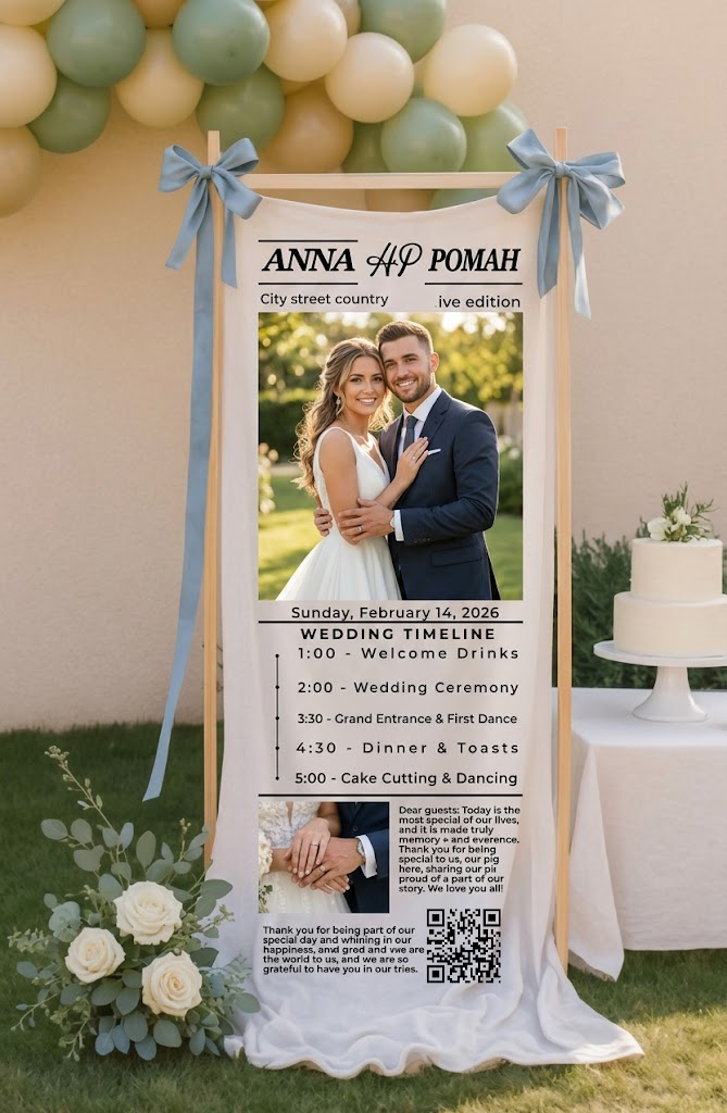 Custom Wedding Anniversary Photo Banner