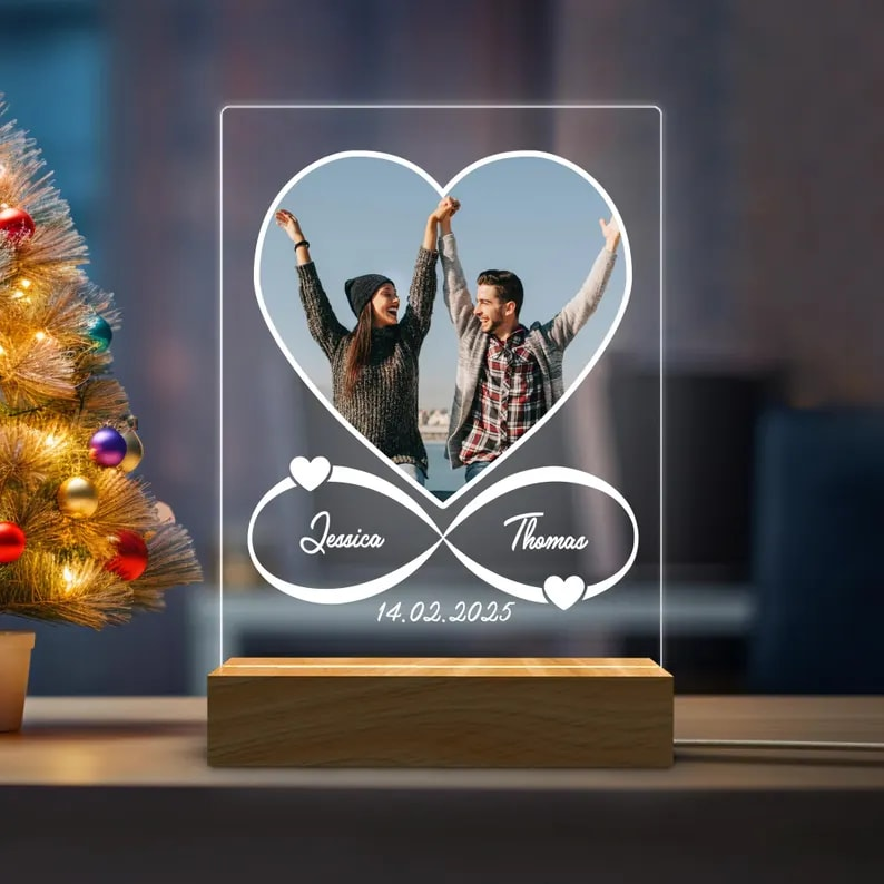 Romantic Couple Photo Lamp