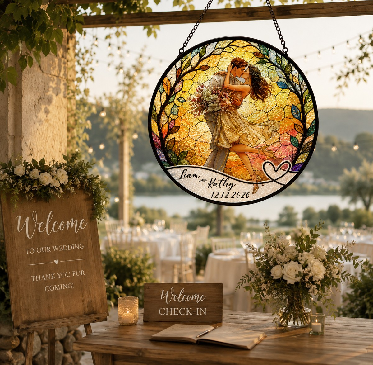 Custom Wedding Suncatcher Decor