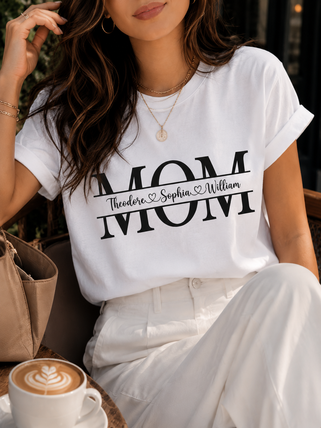 Personalized Mom with Kids' Names Custom T-Shirt