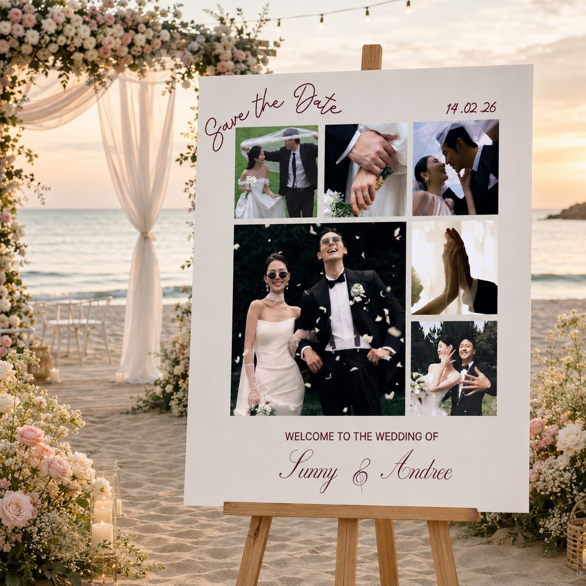 Personalized Photo Collage Welcome Sign