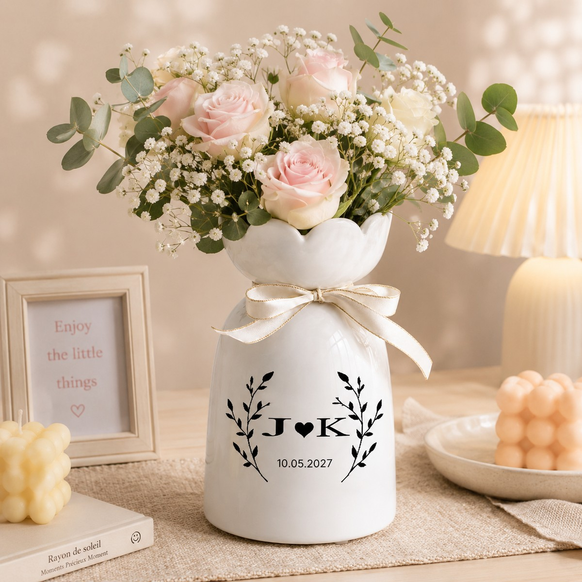 Elegant Custom Ceramic Anniversary Vase