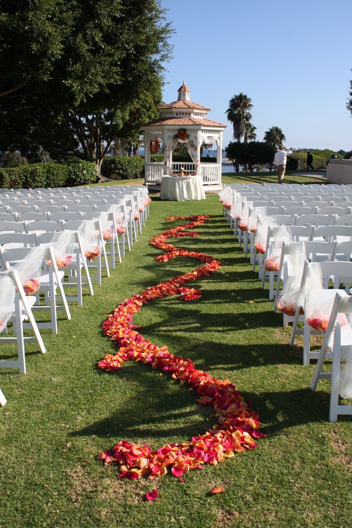 Strategically Petal-Draped Aisles