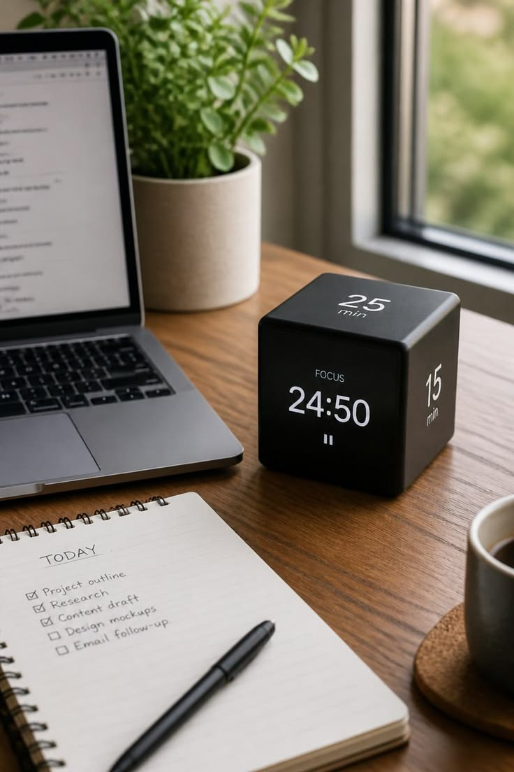 Minimalist walnut wood desk clock as practical anniversary gifts for him one year
