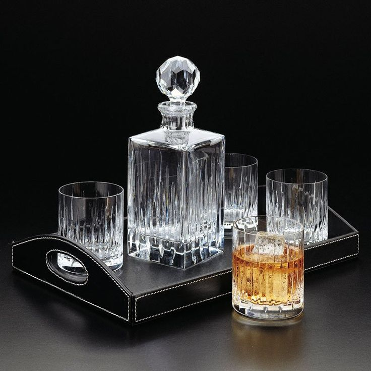 Luxurious crystal whiskey decanter set as elegant one year anniversary gifts for him