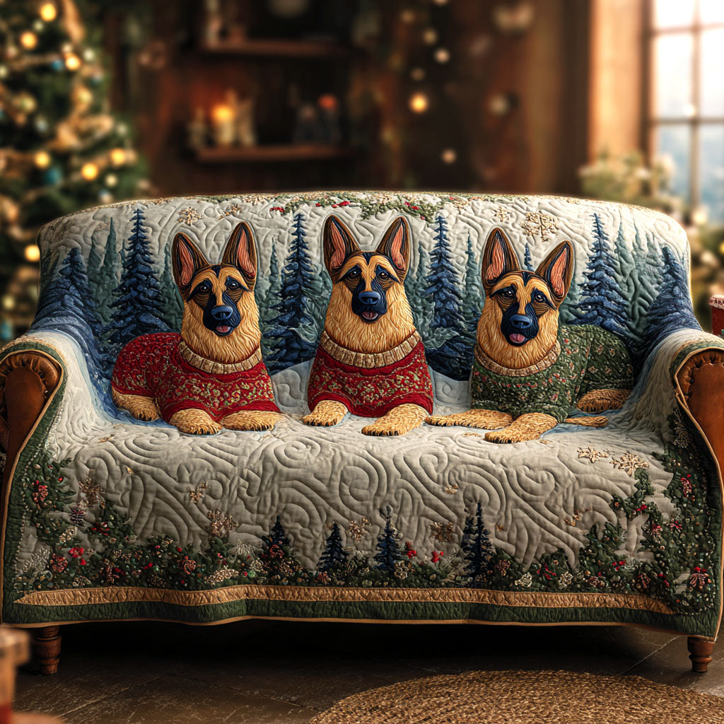 Winter Shepherd Family Quilted Couch Cover Washable Furniture Covers For Pets Practical Mother’s Day Gifts
