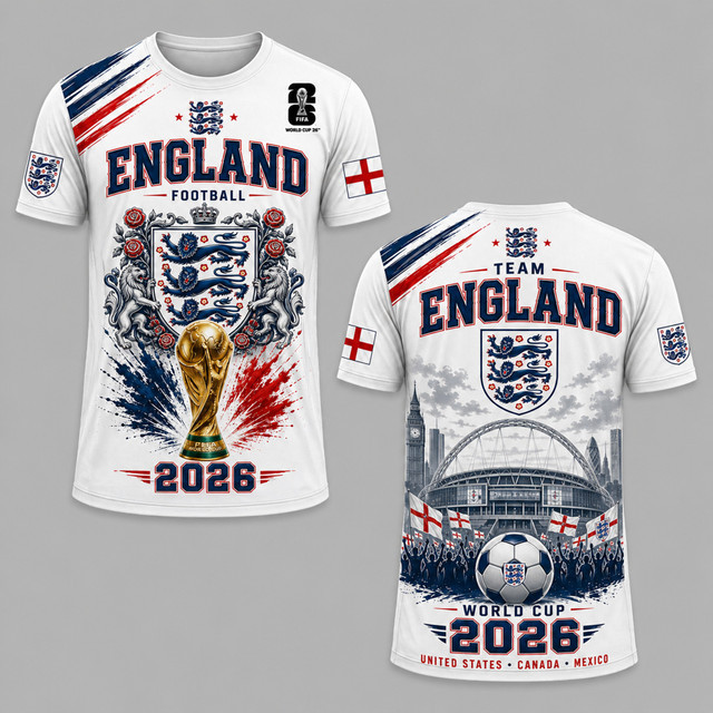 England World Cup Jersey 2026: Heritage 3D T-Shirt