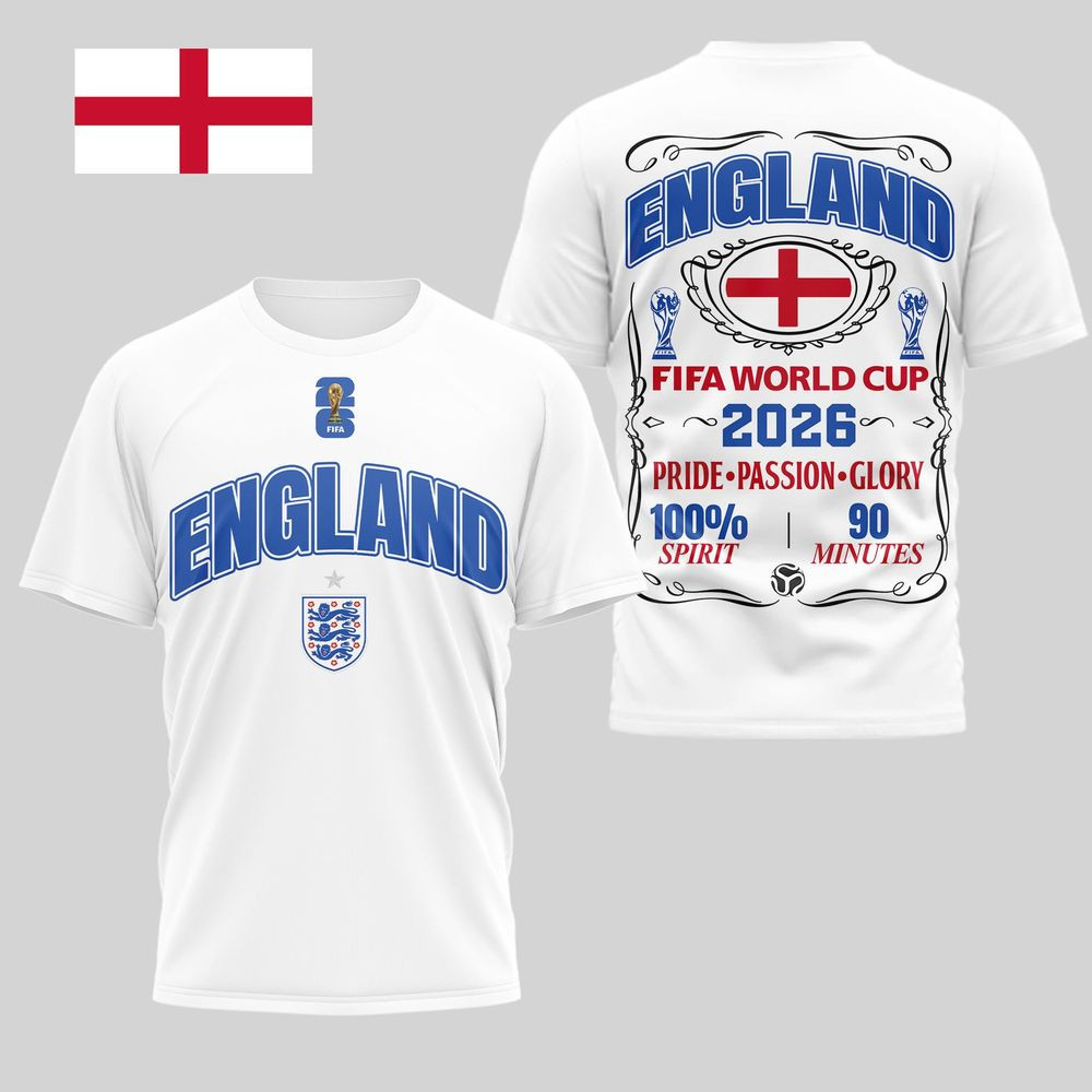 England World Cup Jersey 2026: Pride Passion Glory 3d T-Shirt
