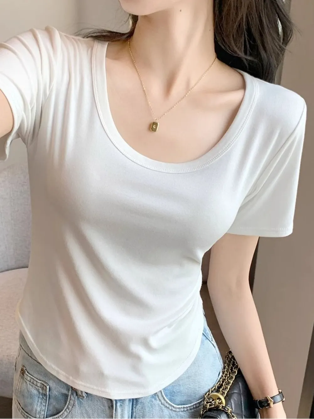 Plus Size Round Neck Short Sleeve T-Shirt